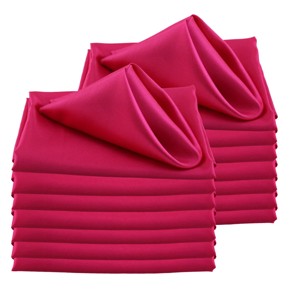 50pc Square 30x30cm Satin Elegant Satin Napkins Perfect For Wedding Graduation & Dinner Parties Restaurant Coffee/Cake Tea Towel