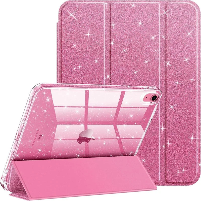 For iPad A16 A19 12th 11th 10th Case with Pencil Holder Glittering Sparkly Cover for iPad 10.2 10.5 Air 4 5 Air 11 M2 M3 M410.9