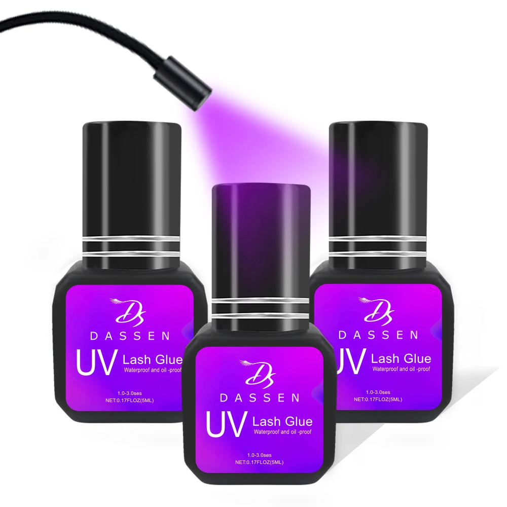Dassen 5ml UV Eyelash Extension Glue 1S Fast Drying Strong Hold Long Lasting Non-Irritating Adhesive for Mink Lash Professional