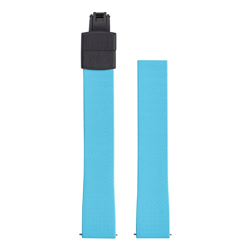 New Design CTS Fluororubber Watch Strap 18mm 19mm 20mm 22mm Quick Release Original Buckle Watch Bands FKM Strap For Cut To Size