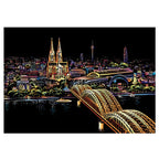 DIY A3 City Landmarks Paris London Night Scene Scratch Painting With Tool Scenery Landscape Colorful Scratch Art Room Decor Gift