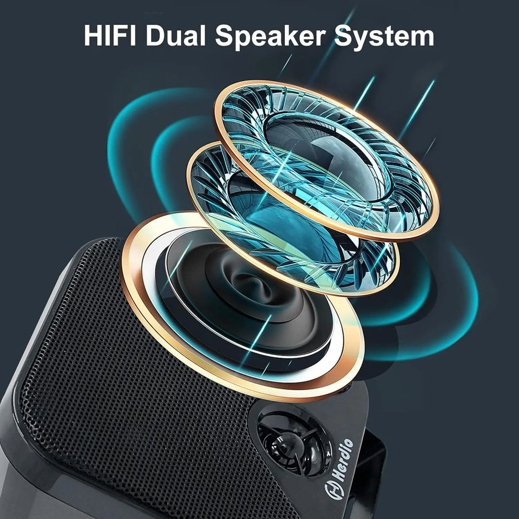 Herdio 4 Inch Heavy Duty Waterproof Boat Marine Box Outdoor Speakers Surface Mounted For Skid Steer ATV UTV RZR Golf Cart Boat