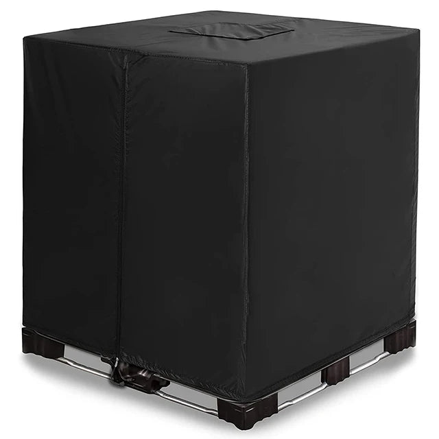 210D Zipper IBC Tote Cover，black, green oxford cloth material for 275 gallon water tanks, waterproof, sun and rain resistant