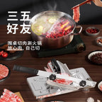 GIANXI Mutton Roll Slicer Machine Stainless Steel Meat Slicer Beef Thin Slice Frozen Meat Household Barbecue Hot Pot Cooking