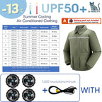 Summer 4 Fans Air Conditioning Cooling Vest Men Women Ultralight Outdoor Jacket Sun Protection Windbreaker Travel Fishing Sports