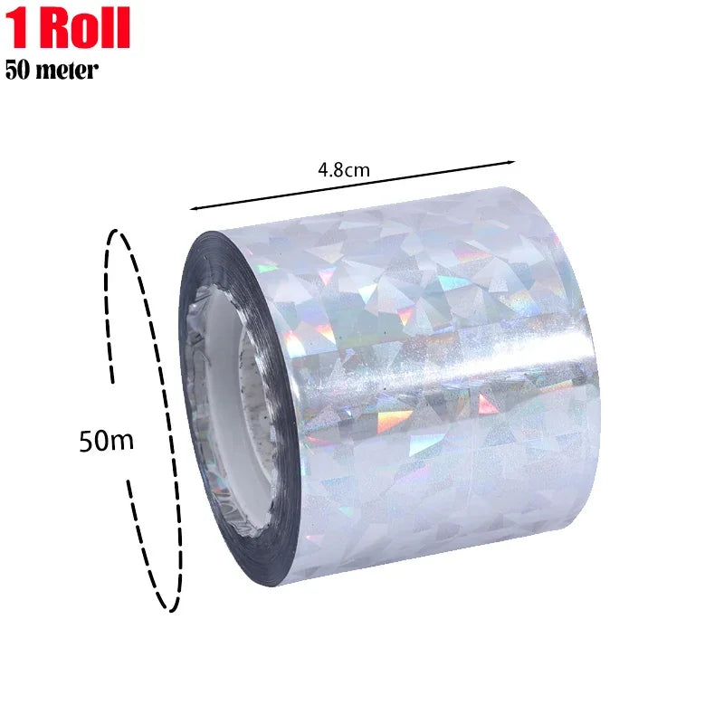 Bird Reflective Tape Repellent Pigeons Away Ribbon Anti Bird Laser Flash Tape Double Sided Garden Orchard Bird-proof Scare Tapes