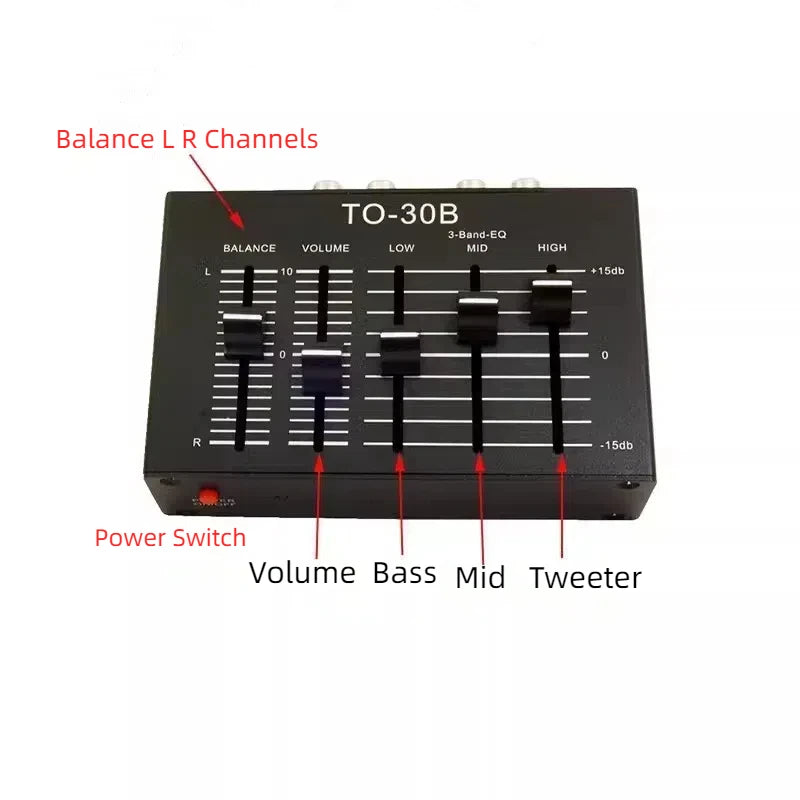 GHXAMP 3band EQ Stereo Audio Tone Tweeter Mid Bass Equalizer HIFI NE5532 Preamplifier L R Channel Balance Volume Adjustment DC5V