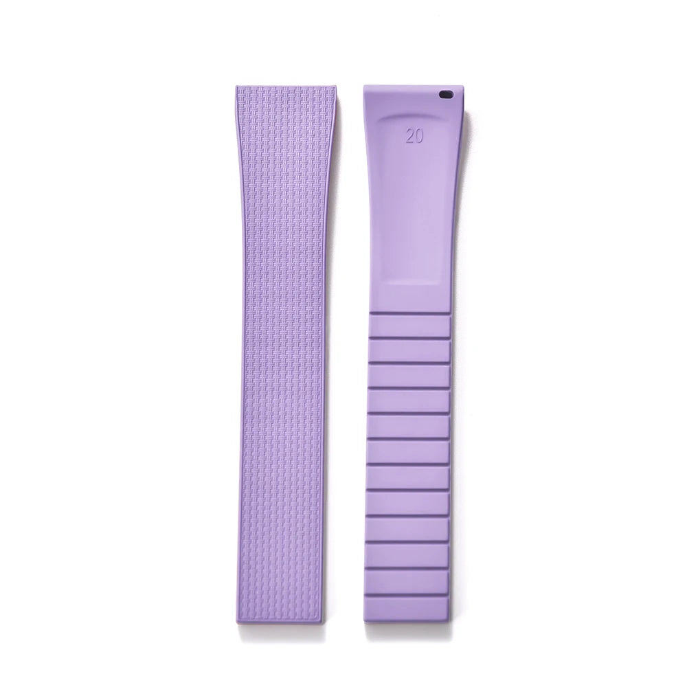 Original Stripess CTS FKM Rubber Watch Strap 20mm For D-elug FKM CTS Watchband Quick Release Silver Butterfly Buckle Cut To Size