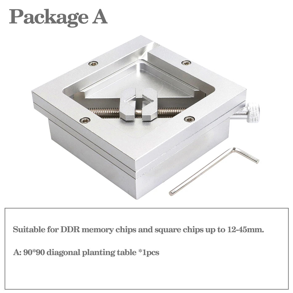 90mm silver ball planting table BGA steel mesh template bracket Foxture fixture for PCB chip welding rework repair fixture