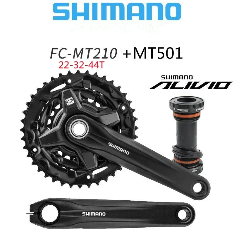 Shimano Alivio MT210 2 Pieces 170mm 44-32-22T 40-30-22T 2x9 3x9 Speed MTB Mountain Bike Bicycle Crankset Chain Wheel