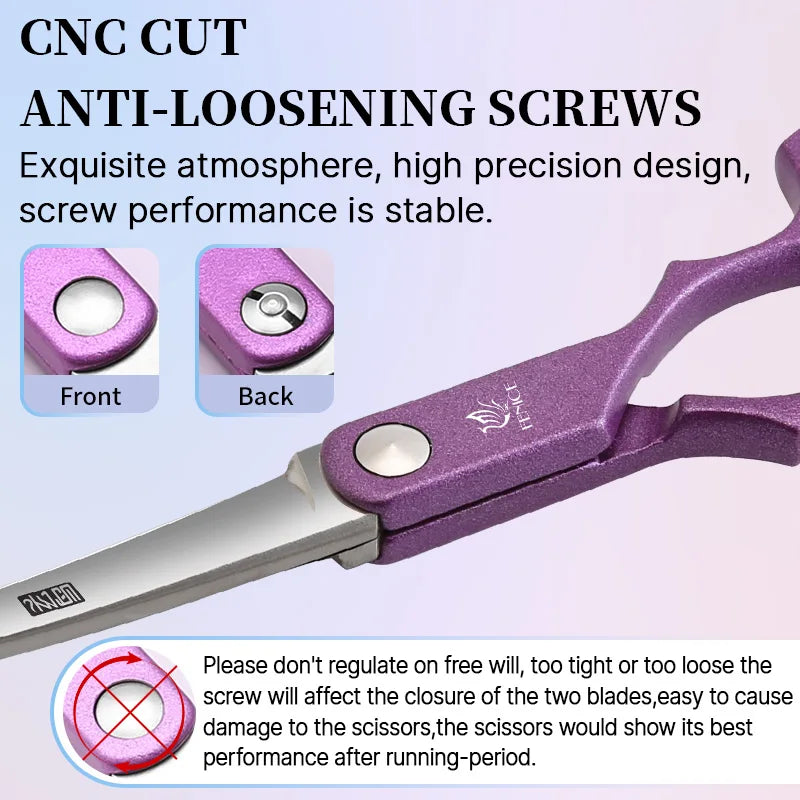 Fenice 6.5 Inch Colorful Straight Curved Thinning Chunker Shears Beginner Friendly Scissors Kit for Practice &Home Groomer Us
