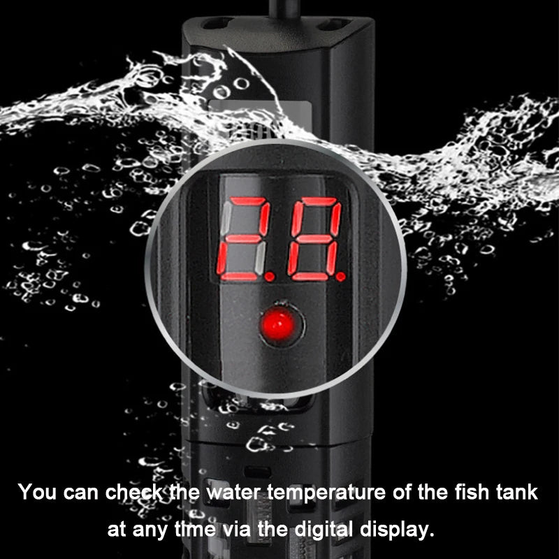 Aquarium Submersible Heater Fish Tank Water Heating Rod Constant Aquarium Thermostat Temperature Control 220V 50-500w EU Adapter