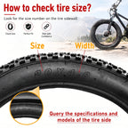 20x4.0 Fat Bike Outer Tire 20 Inch Replacement Tire for Snow Beach Cycling