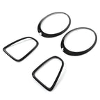 4pcs Gloss Black Headlight & Taillight Surround Cover Trims For Mini R56 R57 R58 R59 Cooper S & JCW 2007-2015