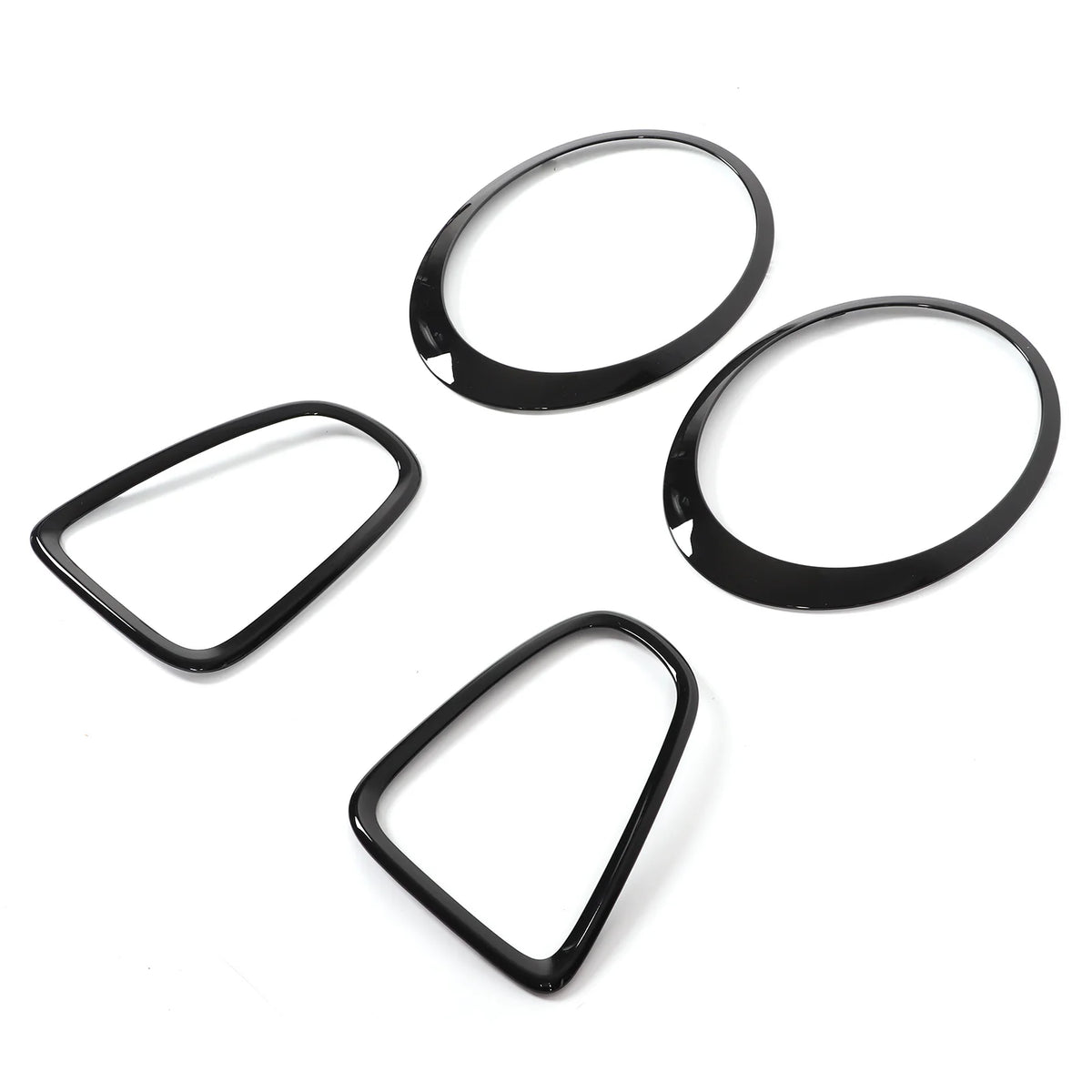 4pcs Gloss Black Headlight & Taillight Surround Cover Trims For Mini R56 R57 R58 R59 Cooper S & JCW 2007-2015