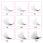 TDANCE 1500 Fans Loose Fans Slim Narrow Sharp Stem Pointy Base Loose Fans Medium Stem Thin Premade Volume Fans Eyelashes