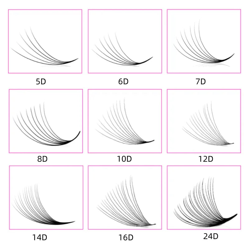 TDANCE 1500 Fans Loose Fans Slim Narrow Sharp Stem Pointy Base Loose Fans Medium Stem Thin Premade Volume Fans Eyelashes