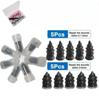 Puncture Repair Kit for Car Vacuum Tire Repair Screws Tire Rubber Screw Nails+ Tool Set W/Box Quick Repair  for Tire Plug