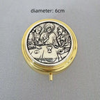 Catholic Holy Grail Box Small Pyx For Eucharist Host Zinc Alloy Carry Consecrated Hosts First Communion Holy Box