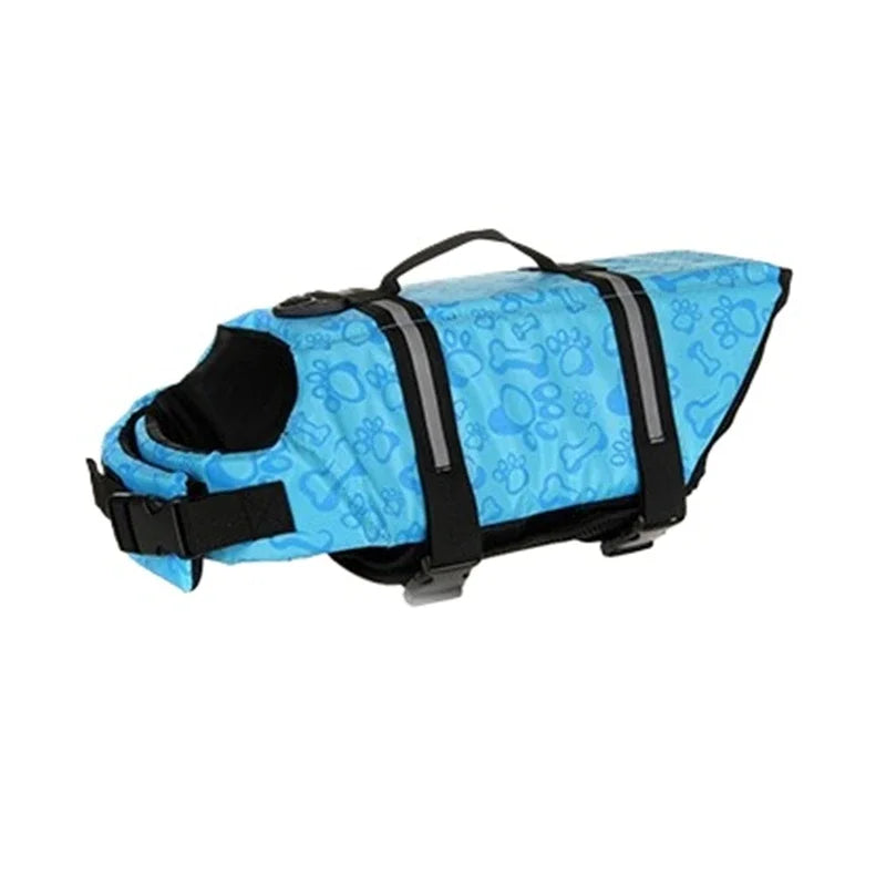 Dog Life Jacket Reflective Adjustable Buoyancy Safety Vest, Blue/Green/Orange/Red, XXS-XL