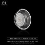 MUVNA Espresso Filter Basket 58mm 18g Micro Sieve 304 Stainless Steel, Silver