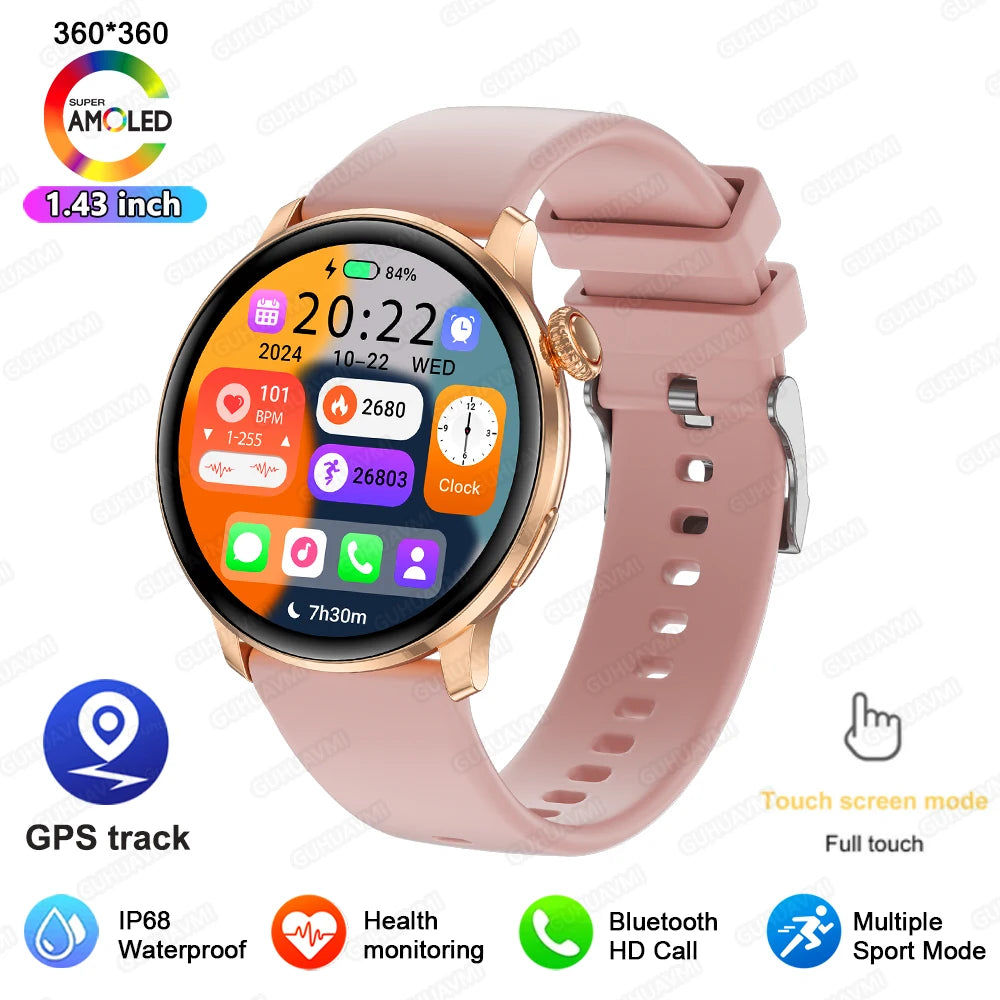 2026New GPS NFC Bluetooth Call Smartwatch Women Watch 4 mini Sport Track Heart Rate Pressure Monitoring Health Smartwatch Ladies