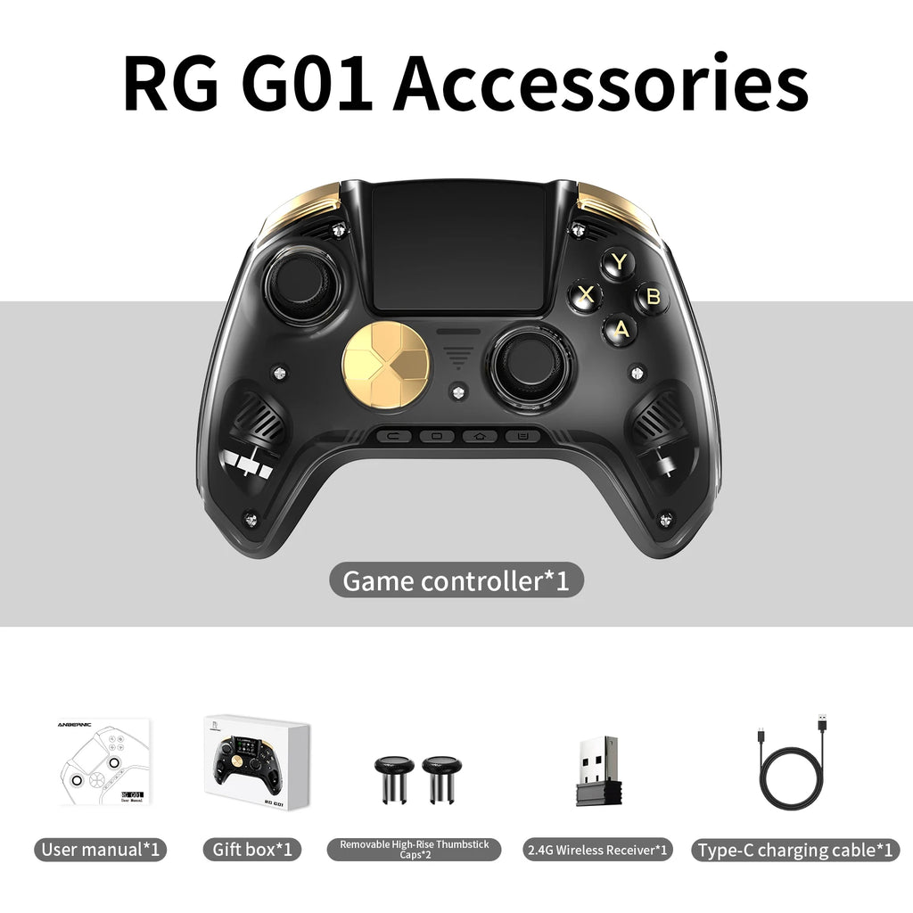 Anbernic RG G01 Retro Games Controller Hall Effect Triggers 2.5D Curved IPS Screen 2100mAh XBOX Gamepad for PC Android IOS Steam