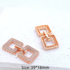 1 Pcs Wholesale Micro-set Square Necklace Bracelet Clasp Jewelry Accessories Full Zirconium Connecting Clasp DlY Accessories