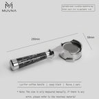 MUVNA Espresso Bottomless Portailfter Lucifer Series, Naked Portafilter with Basket Fits E61/Nuova/Delonghi/Breville Machines