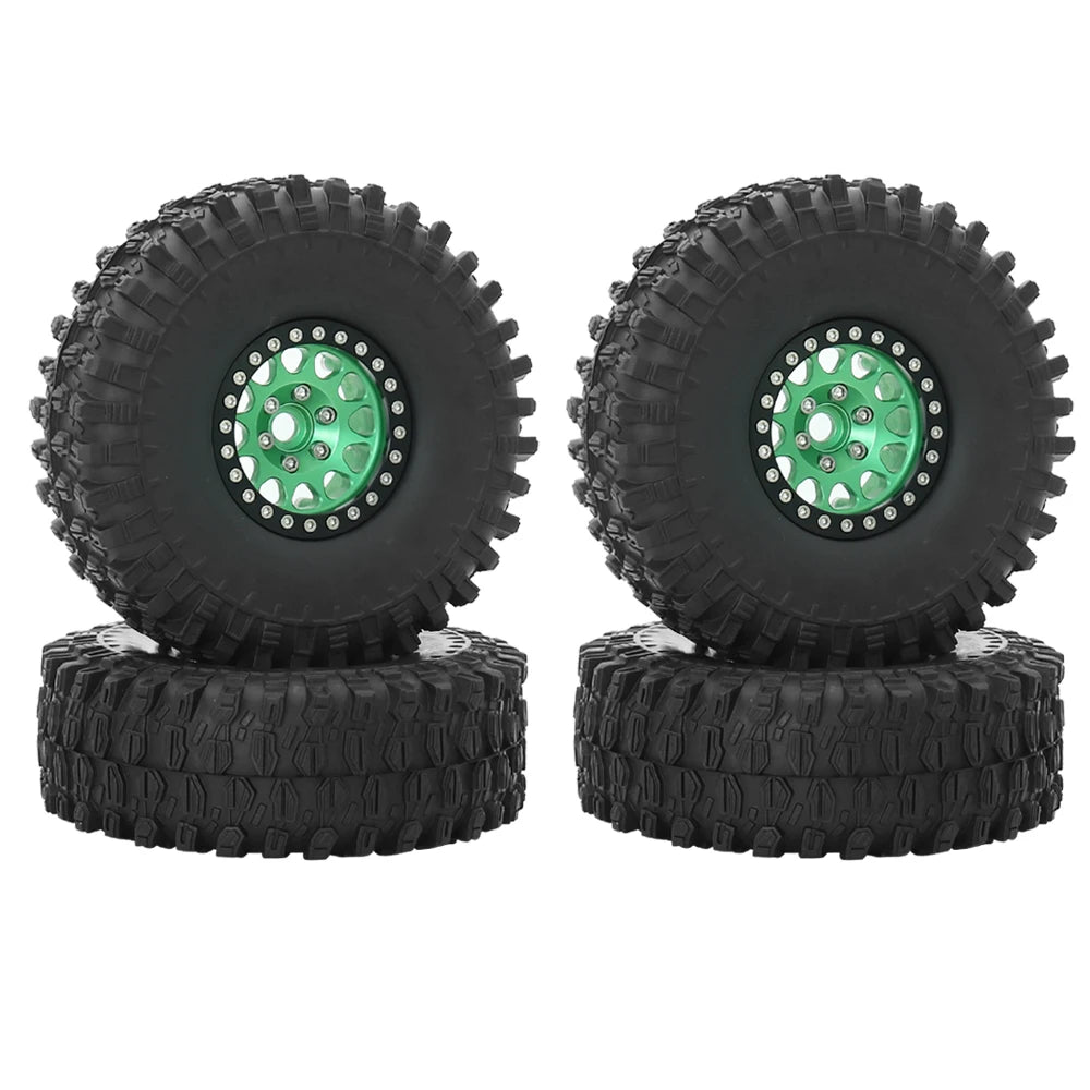 Metal 1.9 Beadlock Wheel Rim Tires Set for 1/10 RC Crawler Car Axial SCX10 III AXI03007 90046 TRX-4 Redcat GEN 8