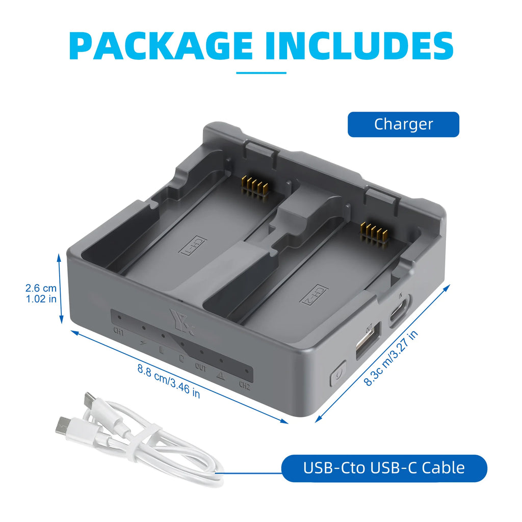 Two-Ways Battery Charging Hub For DJI NEO 2 Fast Battery Charger Box Portable Charging Case For DJI NEO 2 Drone Accessories