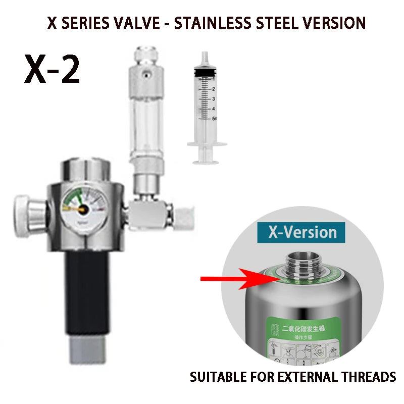 ZRDR Fish Tank CO2 Generator Steel Cylinder Single/Double Gauge Valve Electromagnetic Valve Fish Tank CO2 Generator Accessories