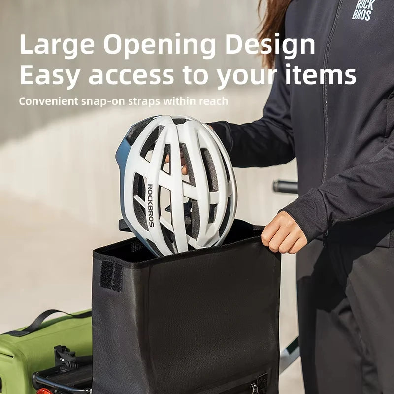 ROCKBROS Bicycle Bag 15L Multifunctional Saddle Bag Waterproof MTB Bike Rack Bag Travel 3D Support Big Capacity Bicycle Rear Bag