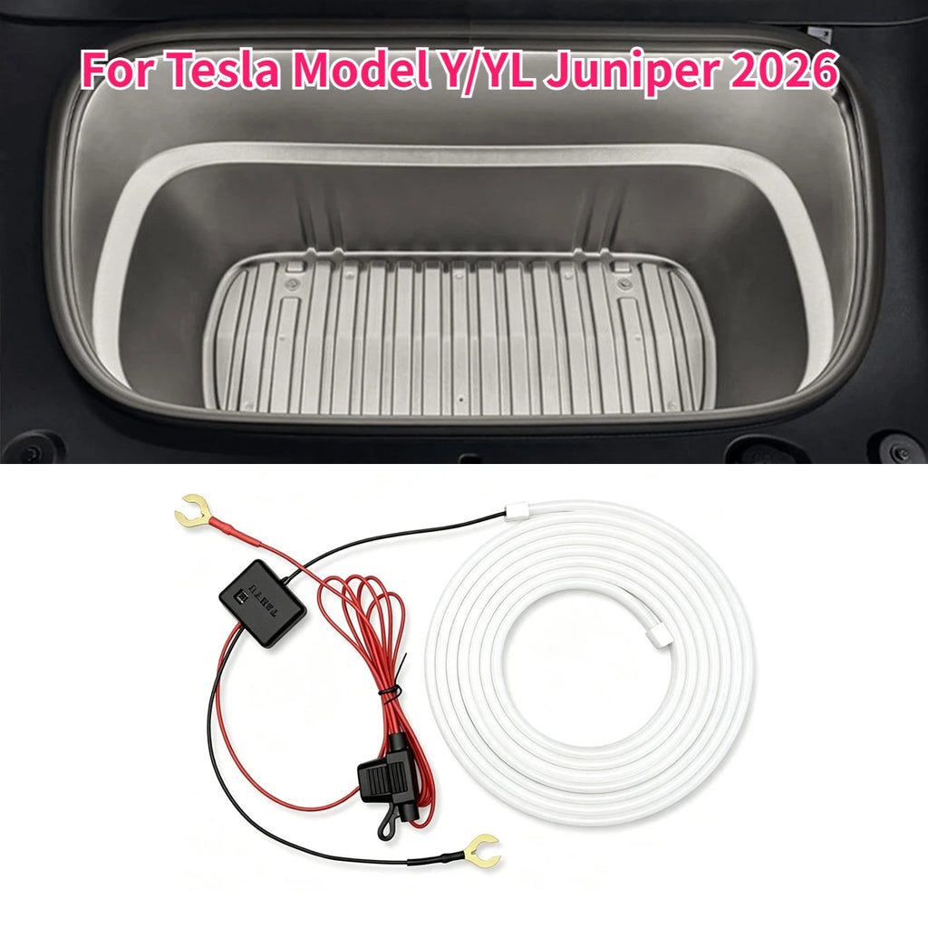 For Tesla Model YL Model Y Juniper 2026 Front Trunk Frunk LED Ambient Surround Light Flexible Strip Decorative Lamp Accessories