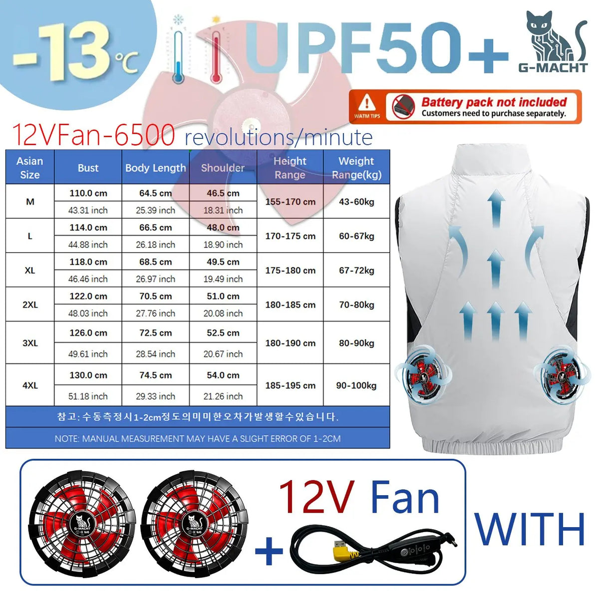 12V Fans Gray / 2XL(70-80kg)