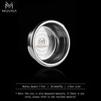 MUVNA Espresso Filter Basket 58mm 18g Micro Sieve 304 Stainless Steel, Silver