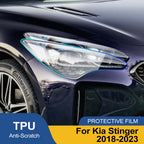 For Kia Stinger 2018-2023 Smoke Black High-Gloss Pre-Cut TPU Headlight Protective Film PPF Anti-Scratch Vinyl Wrap Cover Kit