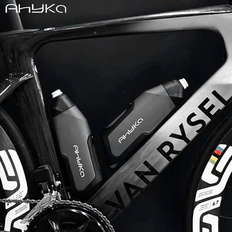 AhyKa Aerodynamic Bike Water Bottle Set 600ml Lightweight Road Bike Cycling Water Bottle Squeeze to Drink Design