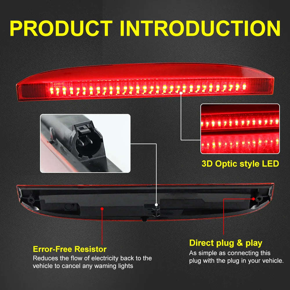 1X Car LED High Mount Rear Third Brake Light Stop Signal Lamp Red Lamp for Renault Clio II 1998-2005 7700410753