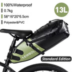 NEWBOLER Bicycle Bag Waterproof 13L Large Capacity Bicycle Saddle Bag Bicycle Foldable Tail Bag Mountain Bike Road Luggage