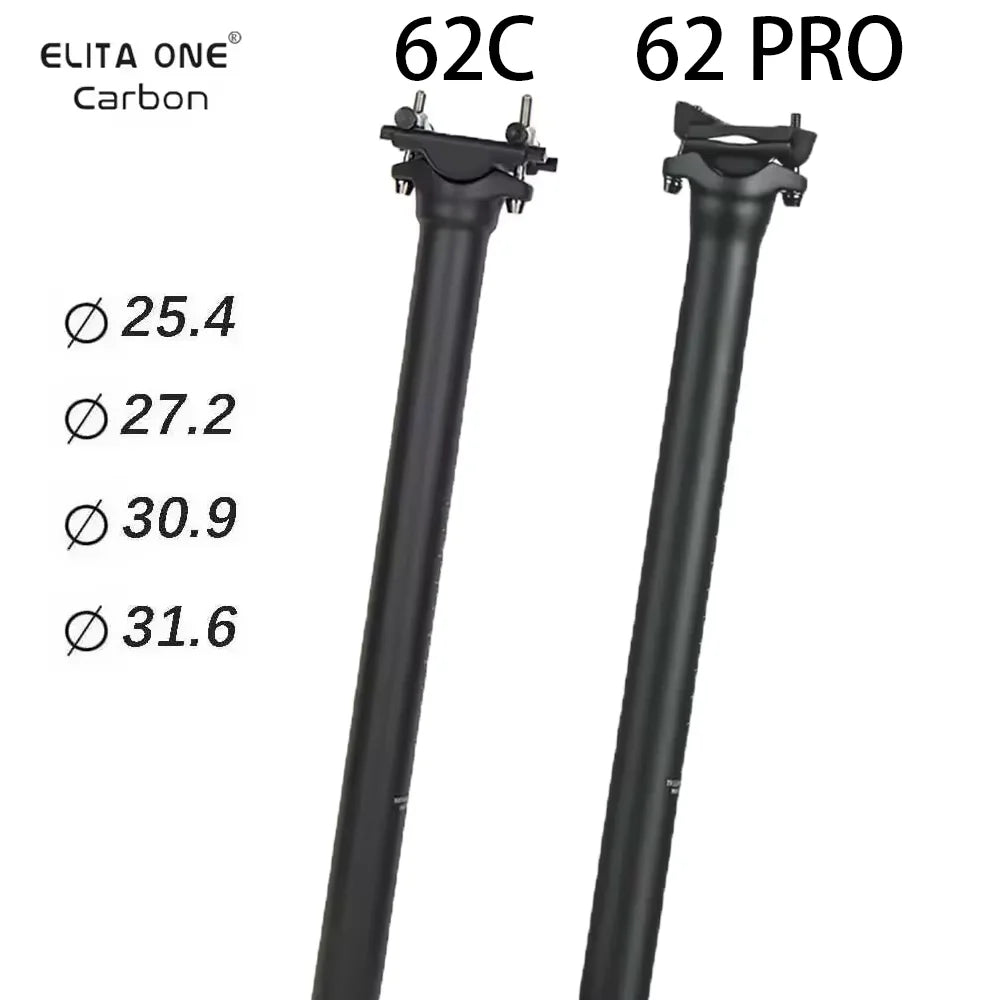 ELITA ONE Bicycle Seat Post Carbon Light 25.4/27.2/30.9/31.6mm MTB/Road Bike Seatpost 300/350/400mm