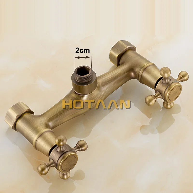 . Antique Brass Bathroom Bath Wall Mounted Hand Held Shower Head Kit Shower Faucet Sets YT-5346-P