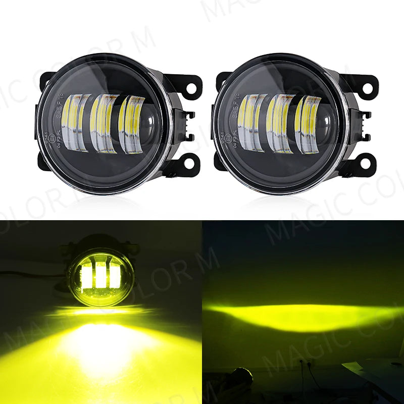 LED Fog Light For Citroen Ford Honda Suzuki Isuzu Mitsubishi Renault Auto Car Fog Lamp 8000LM 30W White Yellow 12V Waterproof