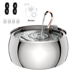 4L Stainless Steel Pet Cat and Dog Drinking Fountain Ultra-Silent Water Pump Suitable for Multiple Pet Drinking Bowls