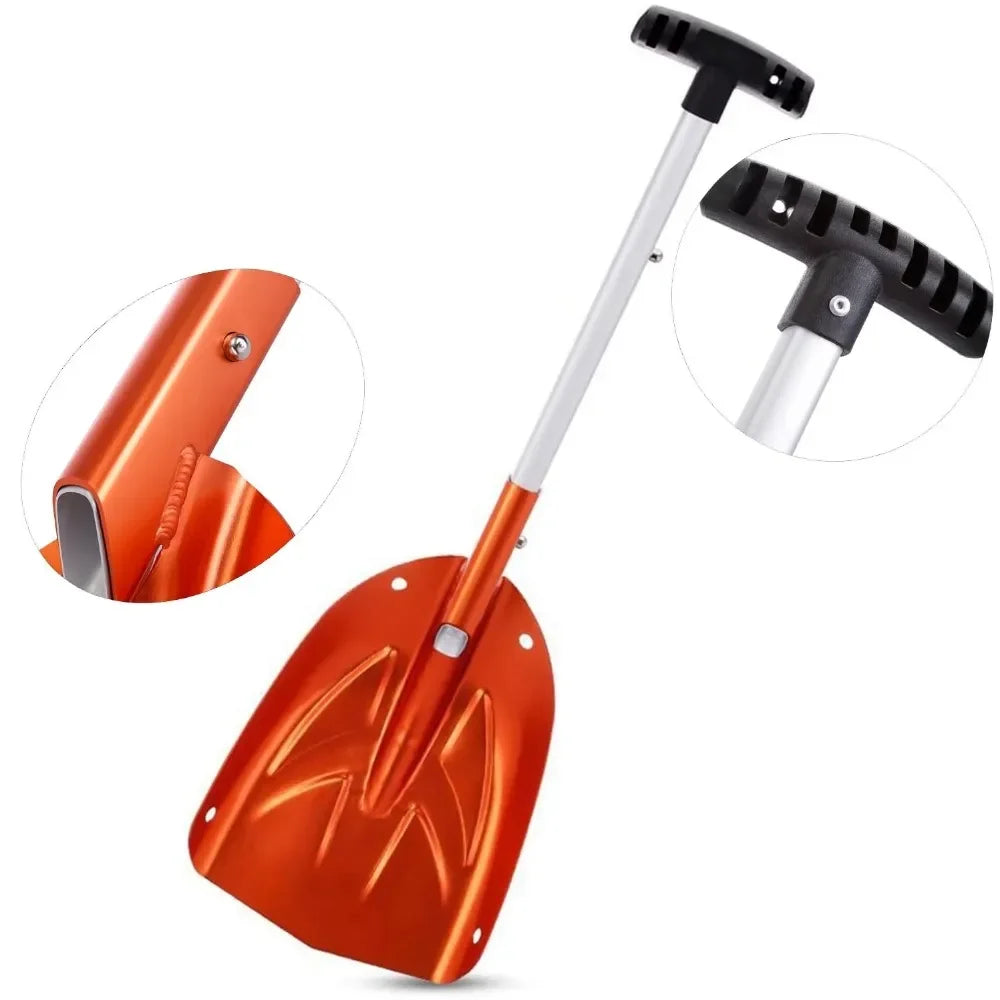 Detachable Telescopic Winter Snow Ice Shovel Portable Aluminium Alloy Collapsible Snow Shovel Outdoor Courtyard Cleaning Tool