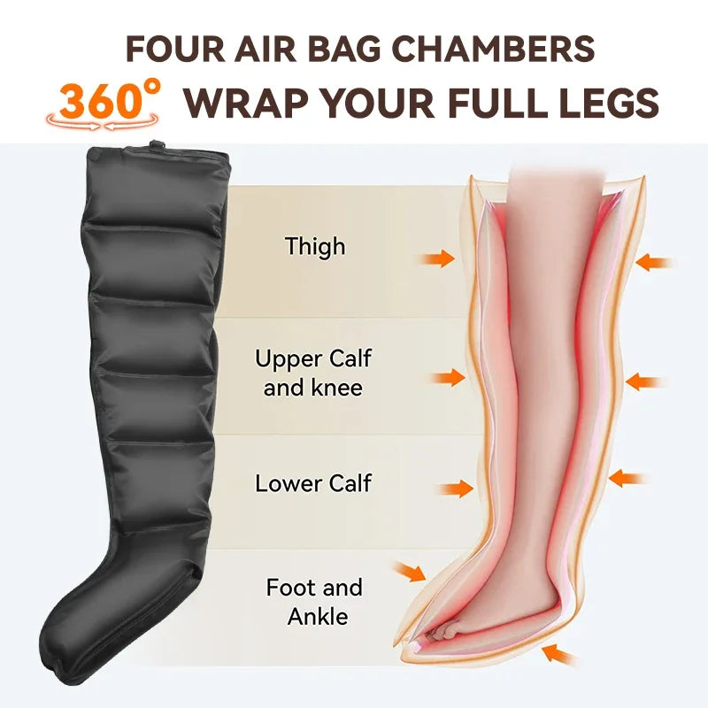 Air Compression Massage Boots Leg and Foot Massager, Long or Short, AU/EU/UK/US Plug