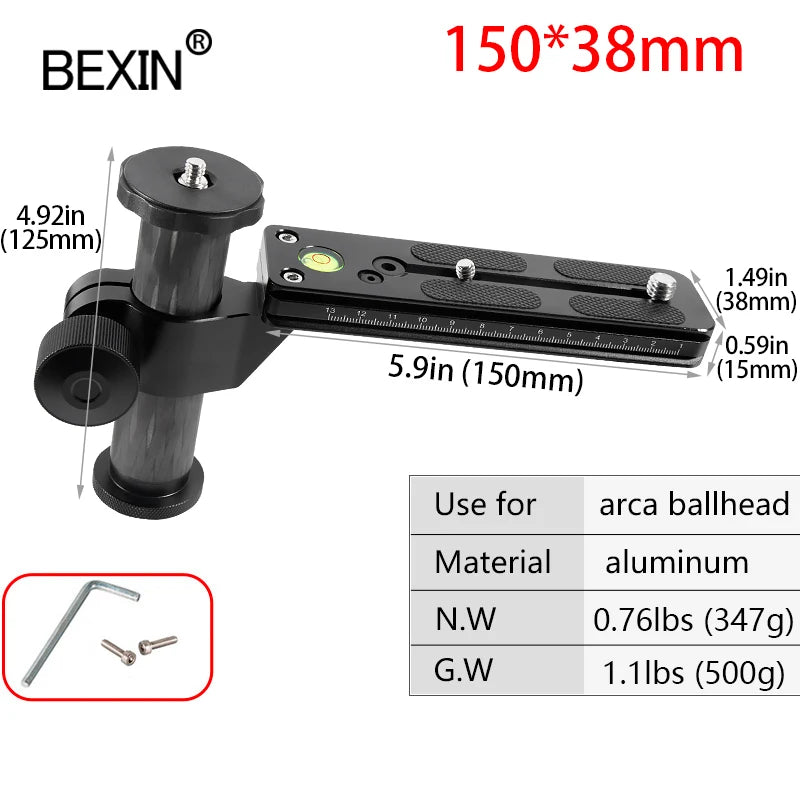 Camera release tripod plate telephoto lens support quick release plate for dslr camera with arca swiss plate carbon fiber pillar