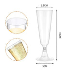JUSTINLAU 25/50/100pcs Disposable Cups Clear Plastic Champagne Flutes Bar Cups Toasting Glasses for Weddings Party Cocktail Cups