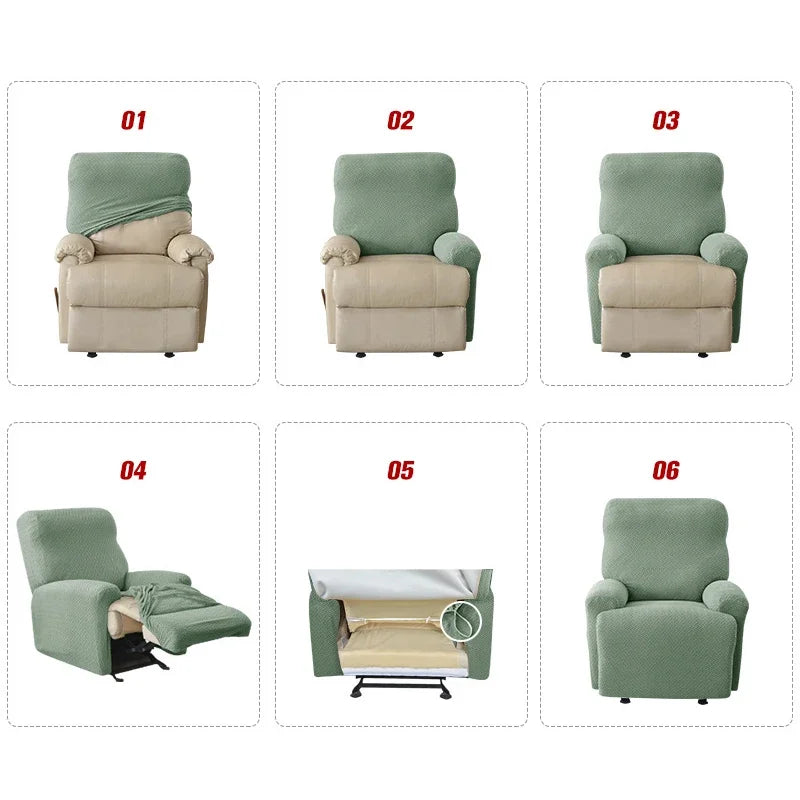 Jacquard Stretch Recliner Sofa Covers Elastic Split Armchair Chair Cover Non-Slip Chairs Slipcovers for Living Room