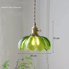 Nordic glass pendant light, green or clear, 15-25cm shade, LED 4W optional